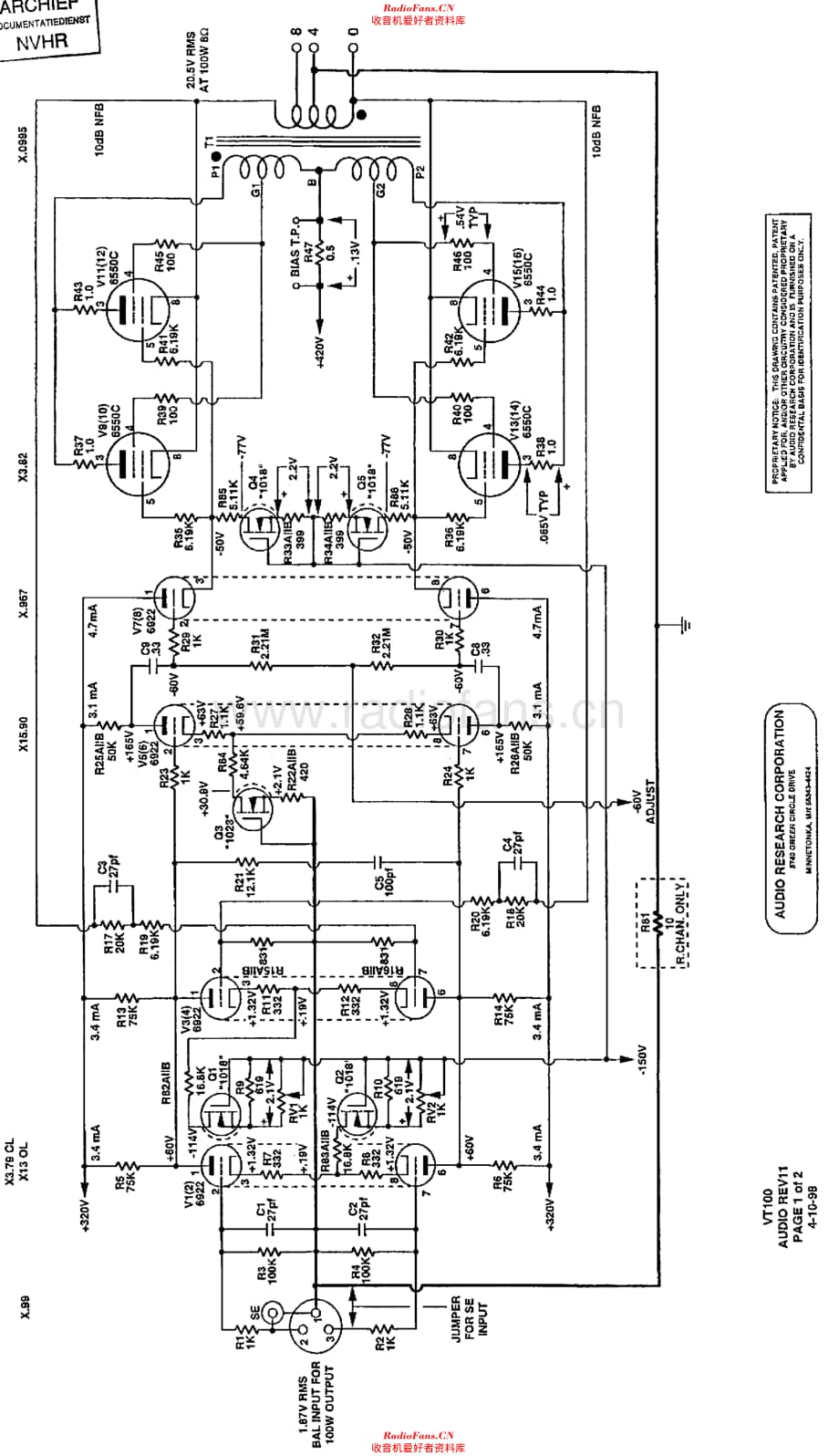 AudioResearch_VT100维修电路原理图.pdf_第1页