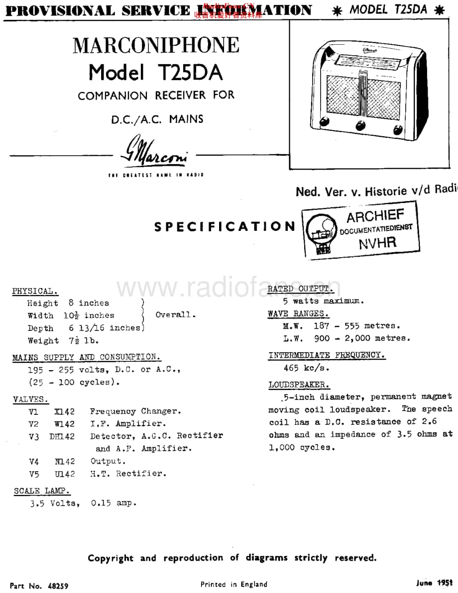 Marconiphone_T25DA 维修电路原理图.pdf_第1页