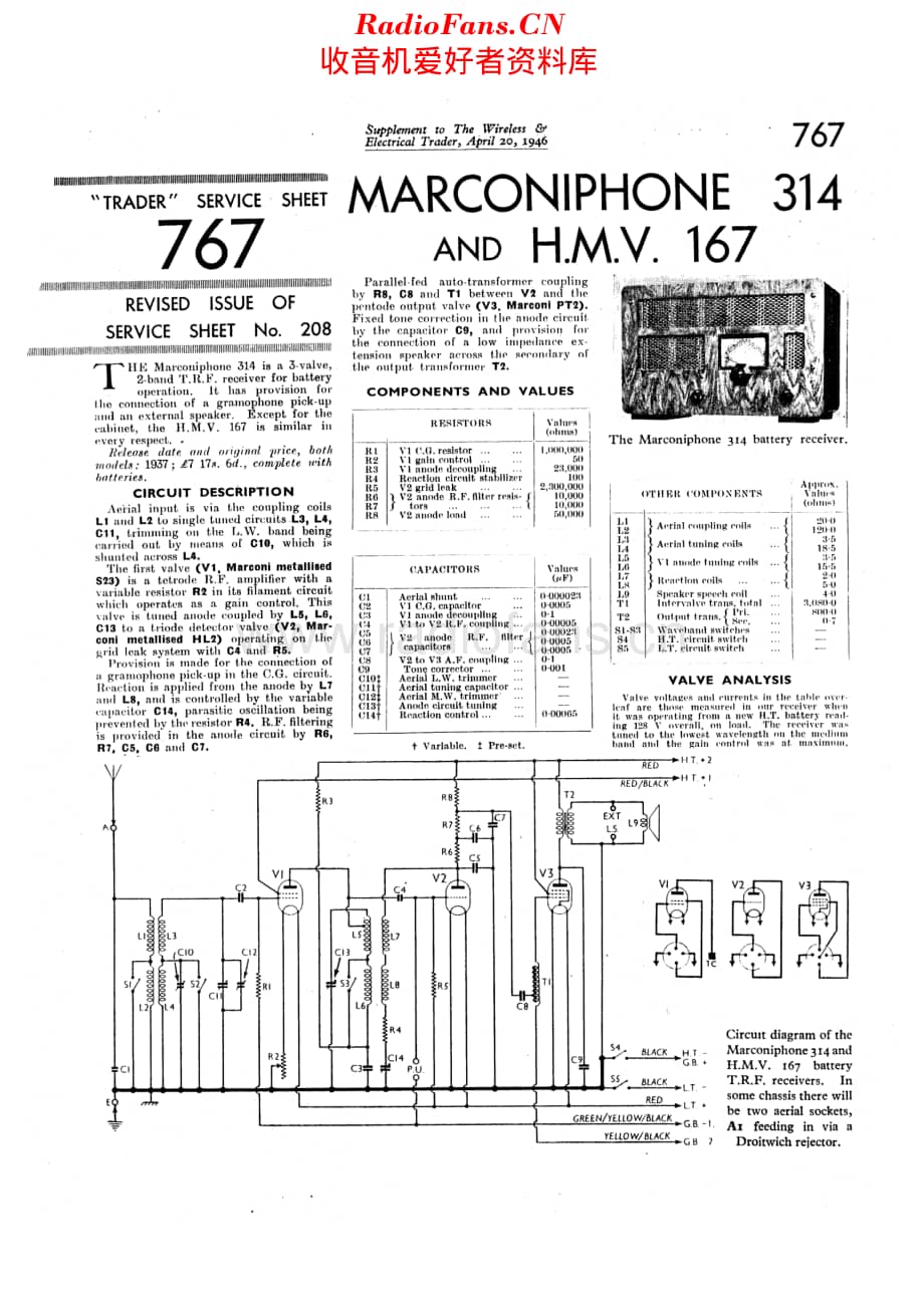 Marconiphone_314 维修电路原理图.pdf_第1页