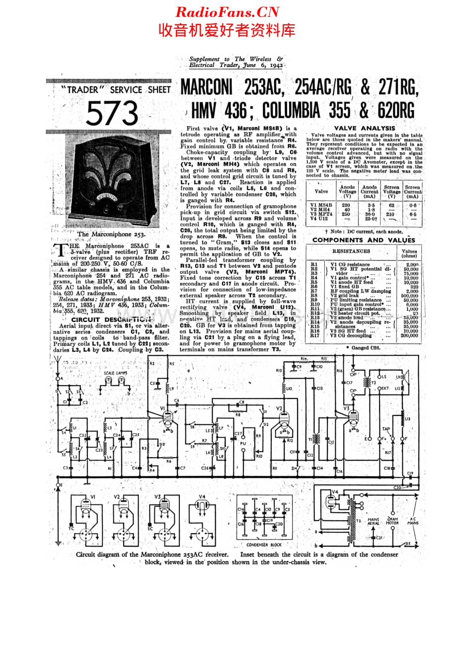 Marconiphone_253AC 维修电路原理图.pdf_第1页