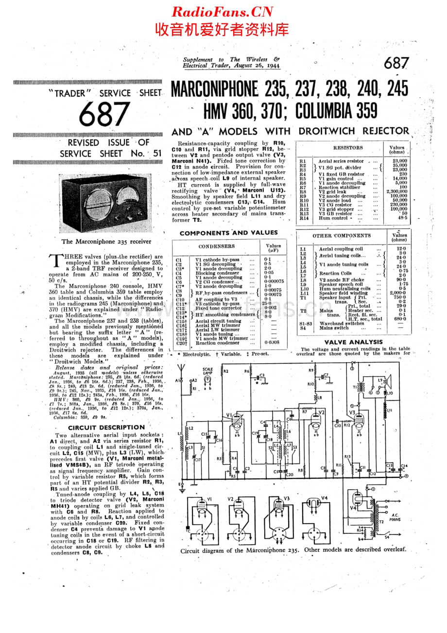 Marconiphone_235 维修电路原理图.pdf_第1页