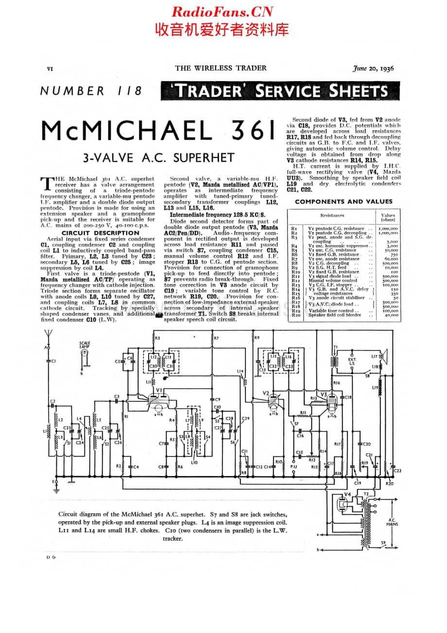 McMichael_361 维修电路原理图.pdf_第1页