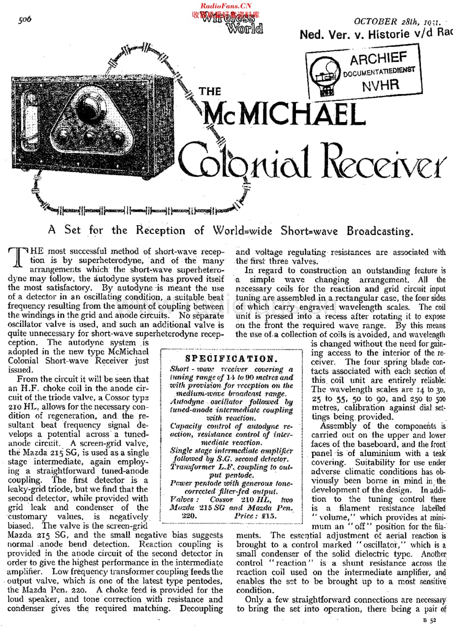 McMichael_ColonialSupersonicFour 维修电路原理图.pdf_第1页