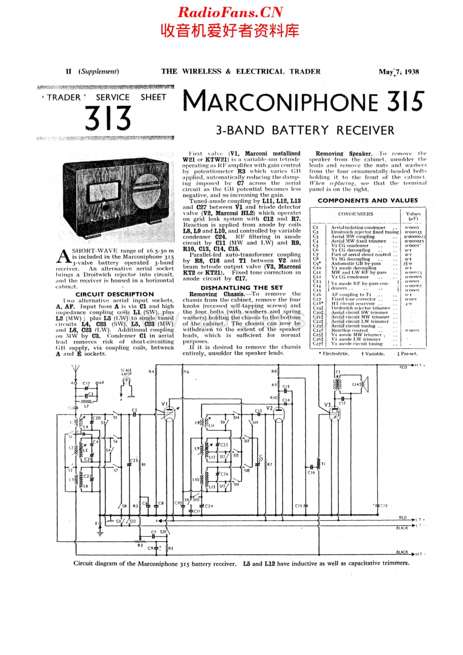 Marconiphone_315 维修电路原理图.pdf_第1页