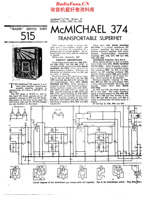 McMichael_374 维修电路原理图.pdf