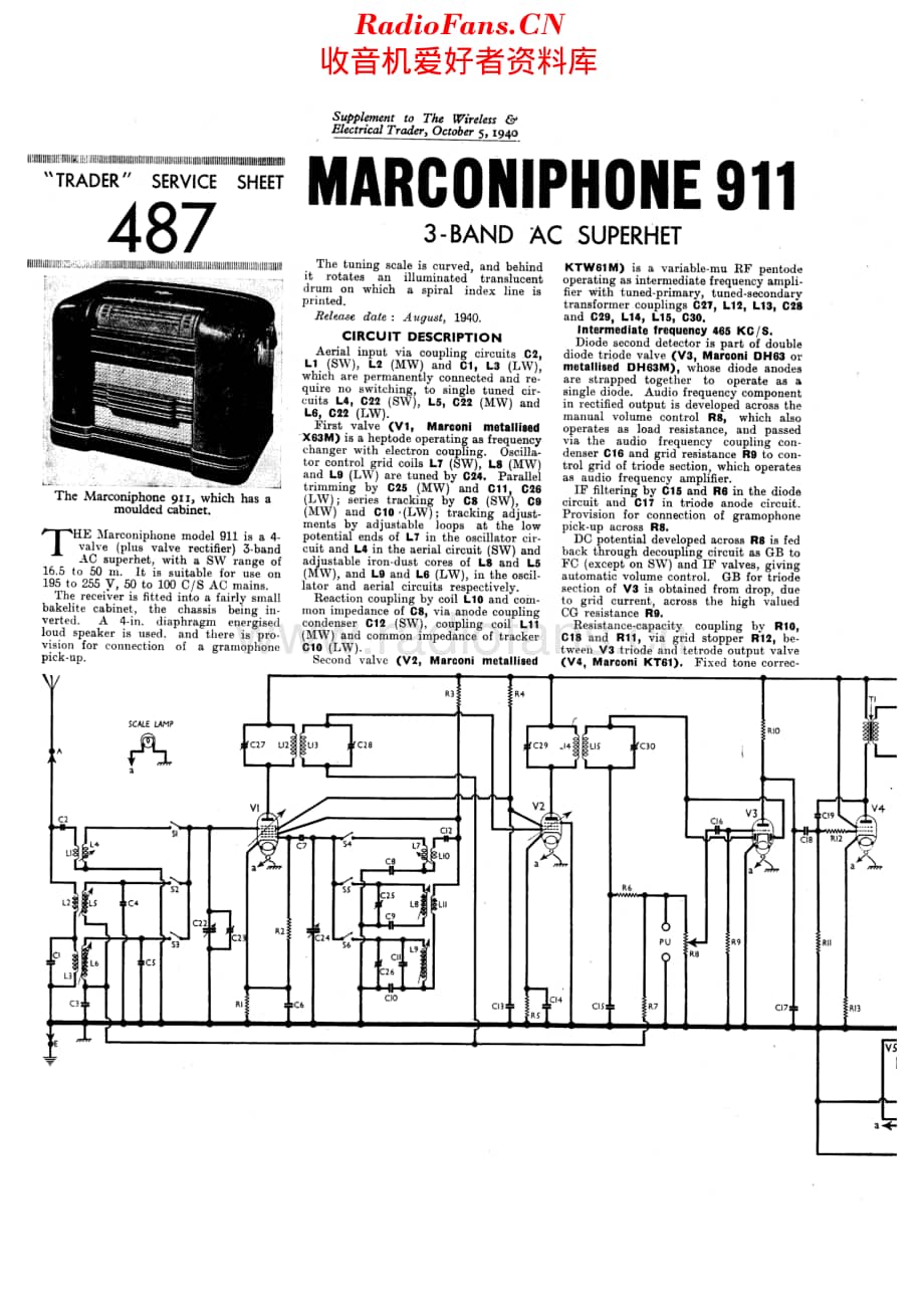 Marconiphone_911 维修电路原理图.pdf_第1页