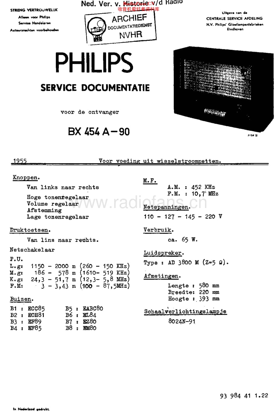 Philips_BX454A-90维修电路原理图.pdf_第1页