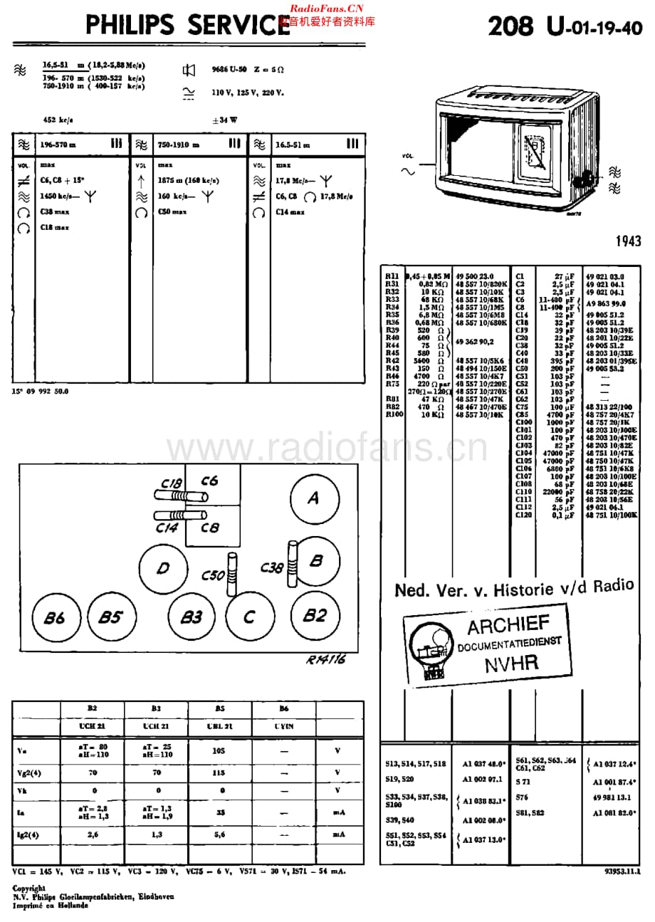 Philips_208U-01-19-40 维修电路原理图.pdf_第1页