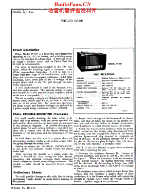 Philco_49-101 维修电路原理图.pdf
