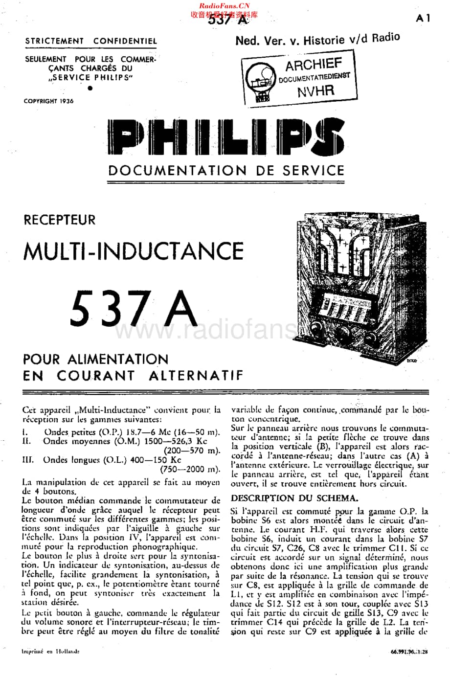 Philips_537A 维修电路原理图.pdf_第1页