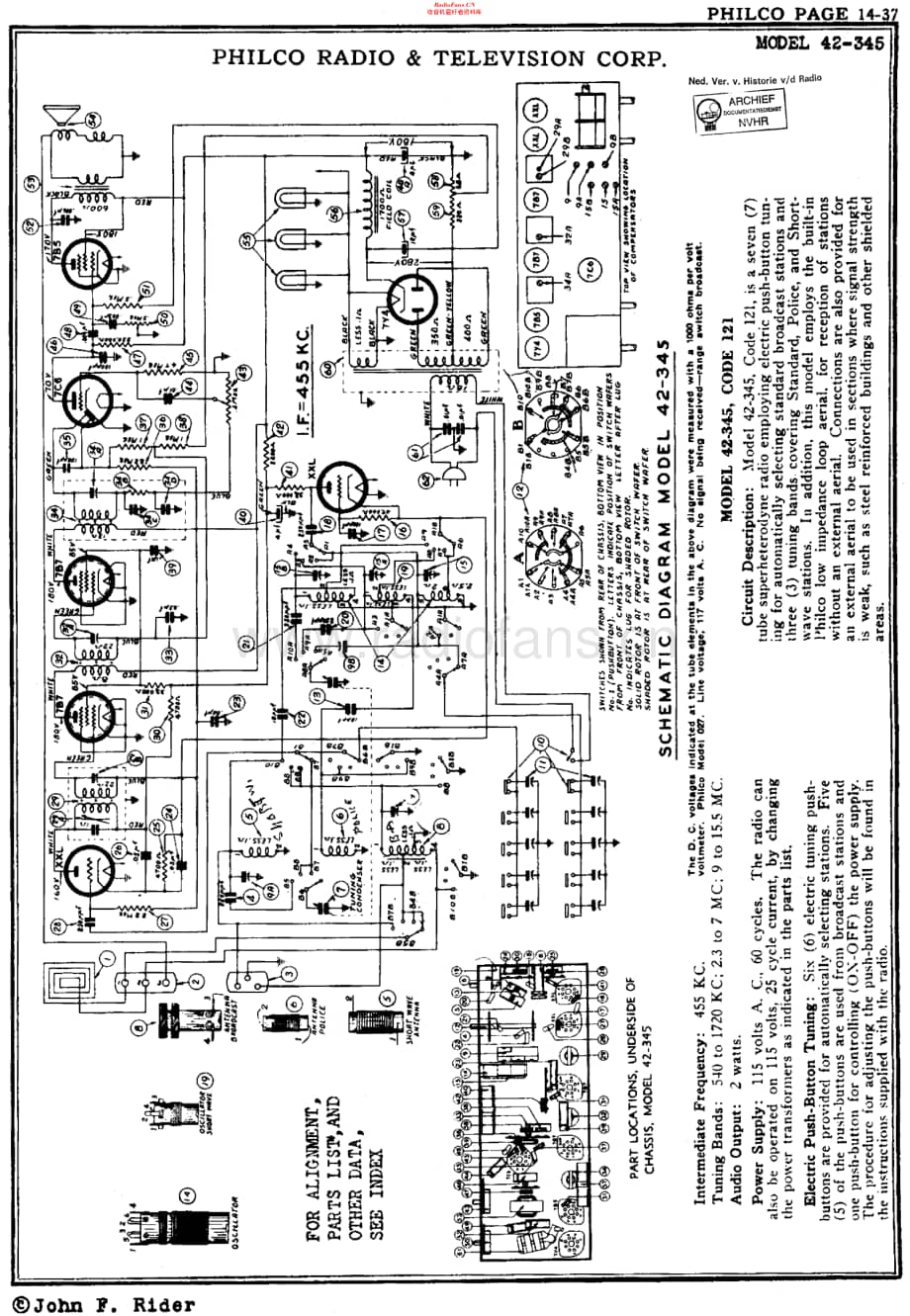 Philco_42-345 维修电路原理图.pdf_第1页