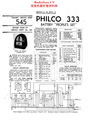 Philco_333 维修电路原理图.pdf