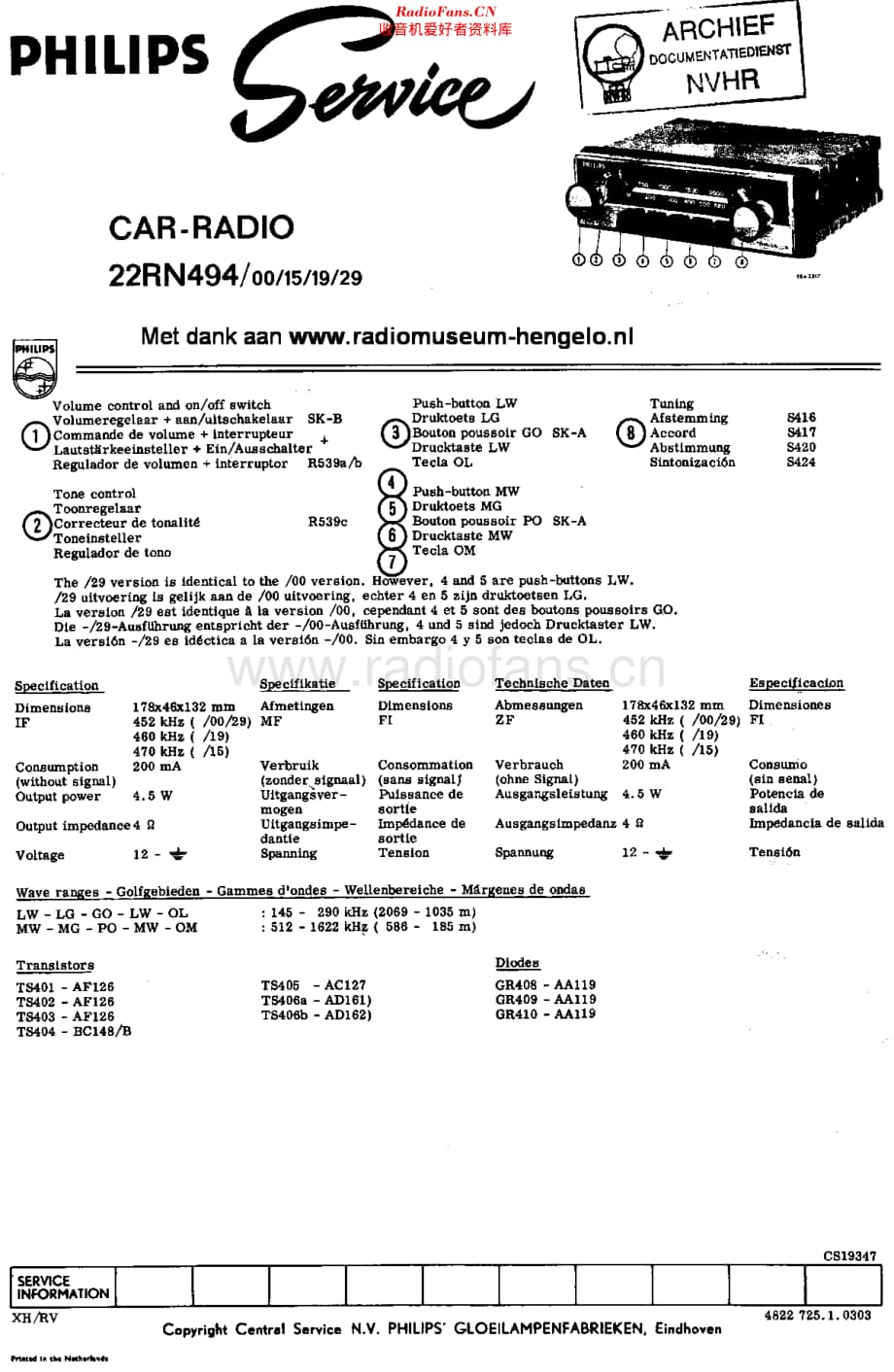 Philips_22RN494 维修电路原理图.pdf_第1页
