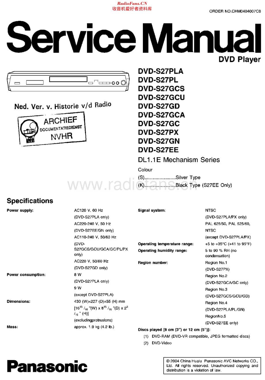 Panasonic_DVD-S27 维修电路原理图.pdf_第1页