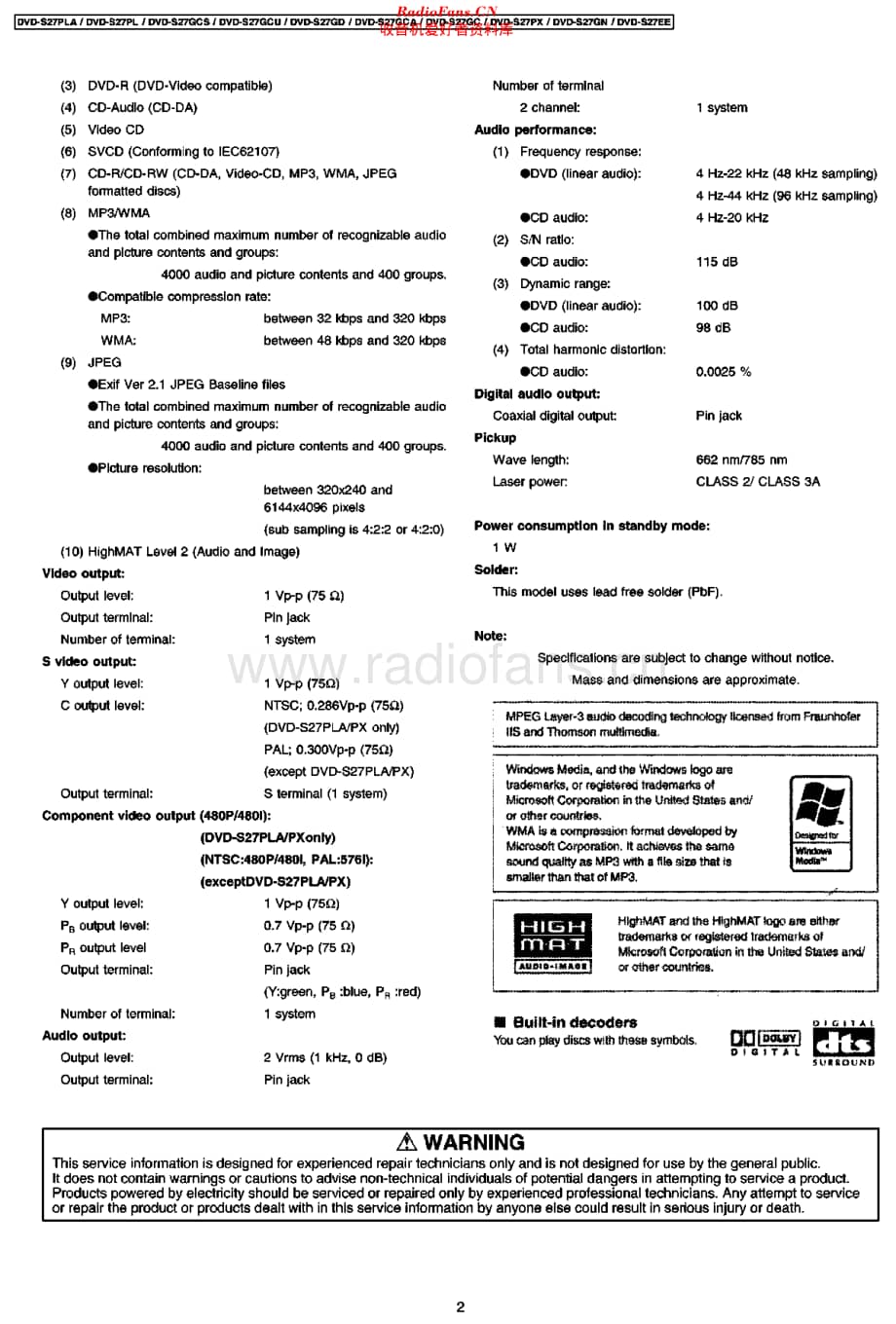 Panasonic_DVD-S27 维修电路原理图.pdf_第2页