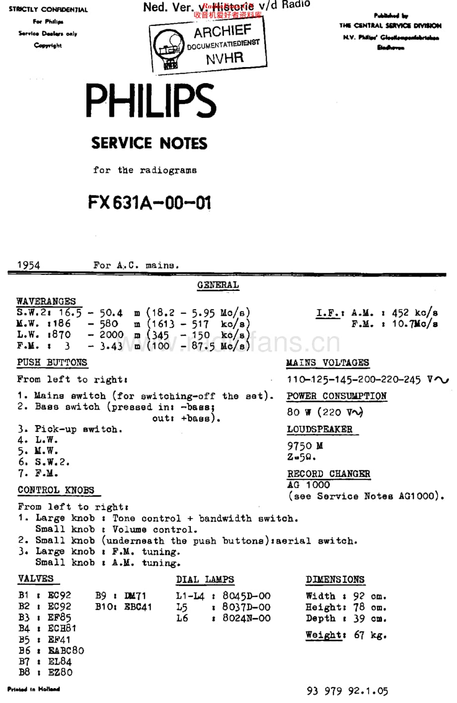 Philips_FX631A维修电路原理图.pdf_第1页