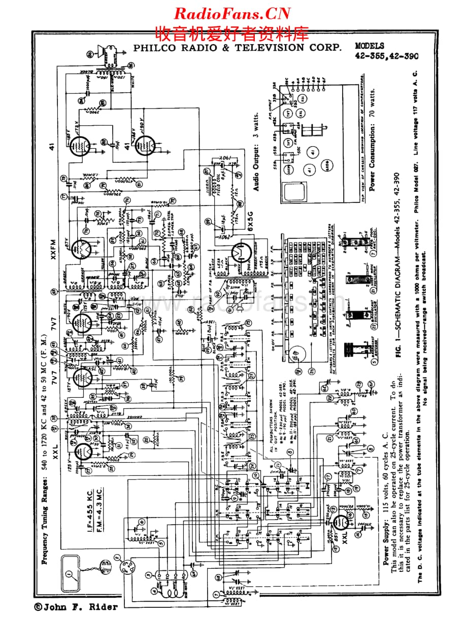 Philco_42-355 维修电路原理图.pdf_第1页