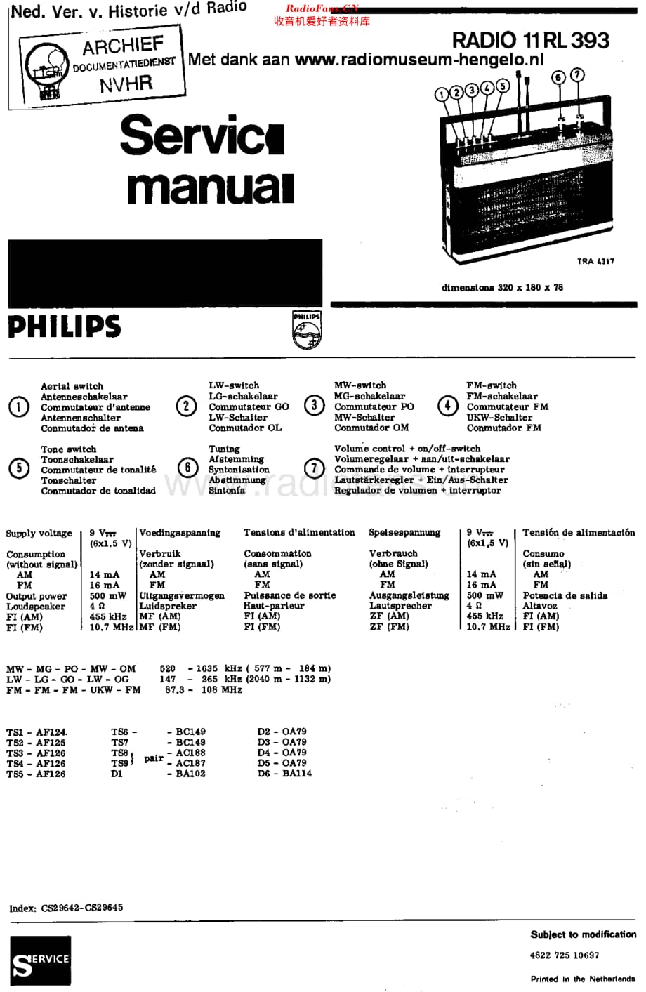Philips_11RL393 维修电路原理图.pdf_第1页
