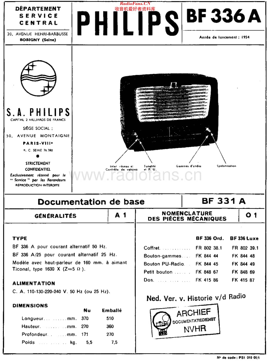 Philips_BF336A 维修电路原理图.pdf_第1页
