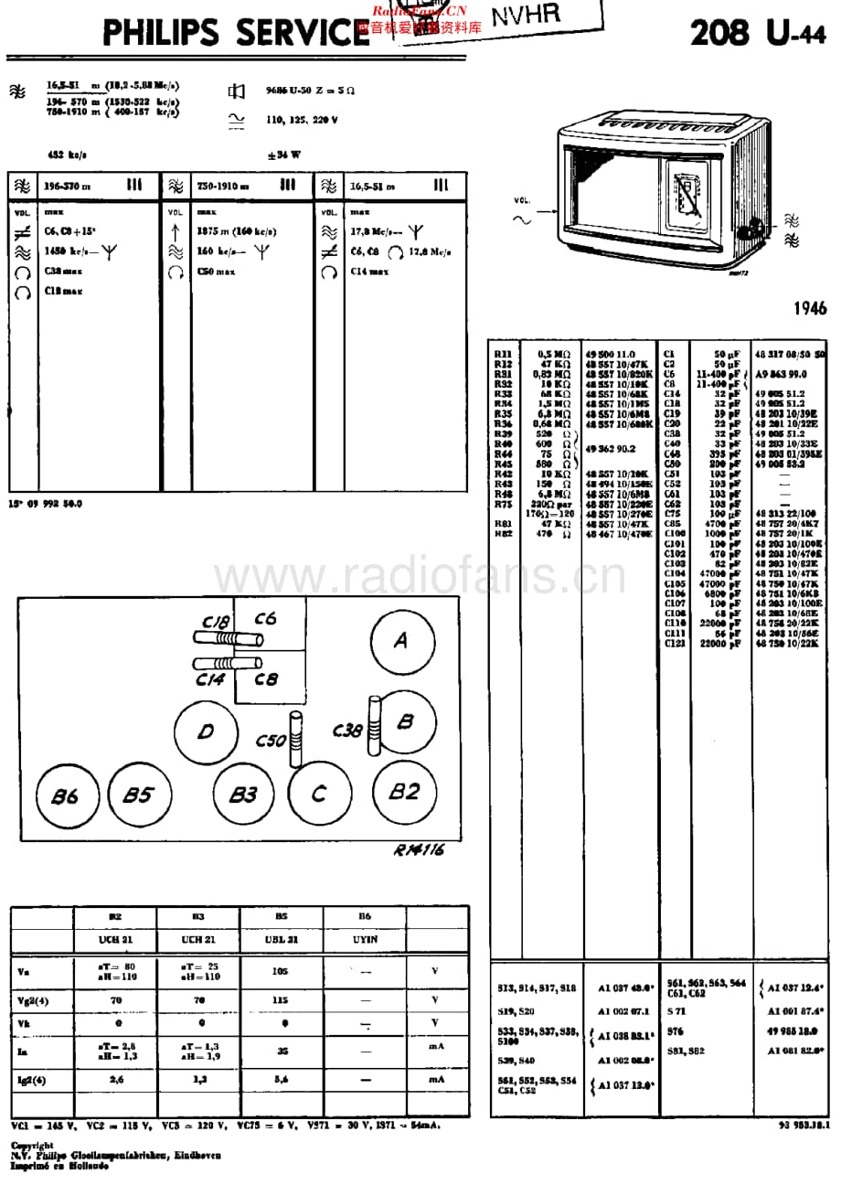 Philips_208U-44 维修电路原理图.pdf_第1页