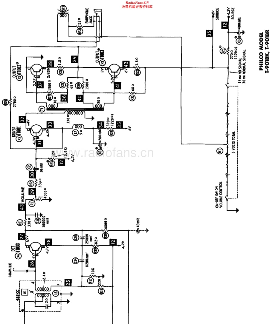 Philco_T901 维修电路原理图.pdf_第3页