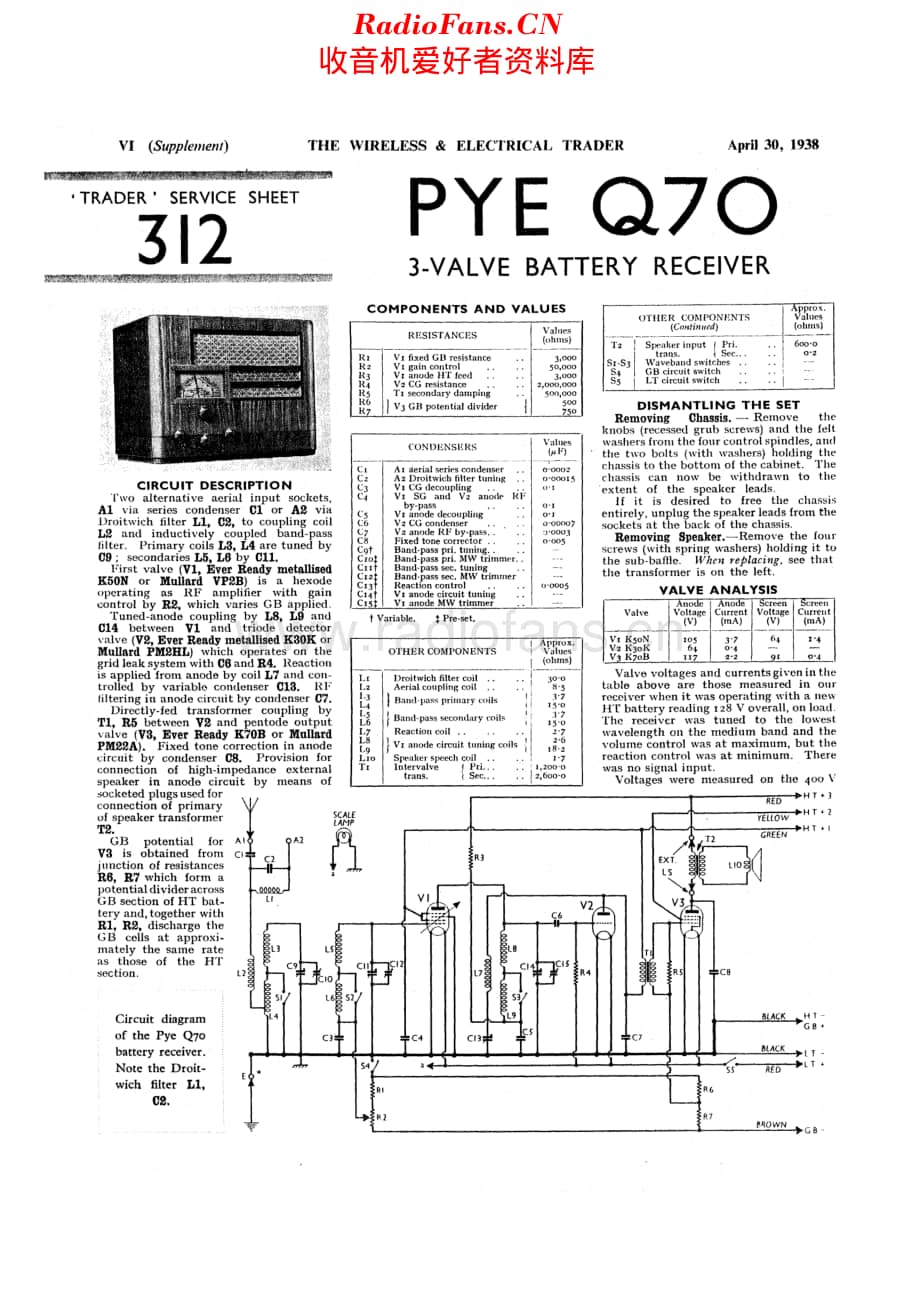 Pye_Q70维修电路原理图.pdf_第1页