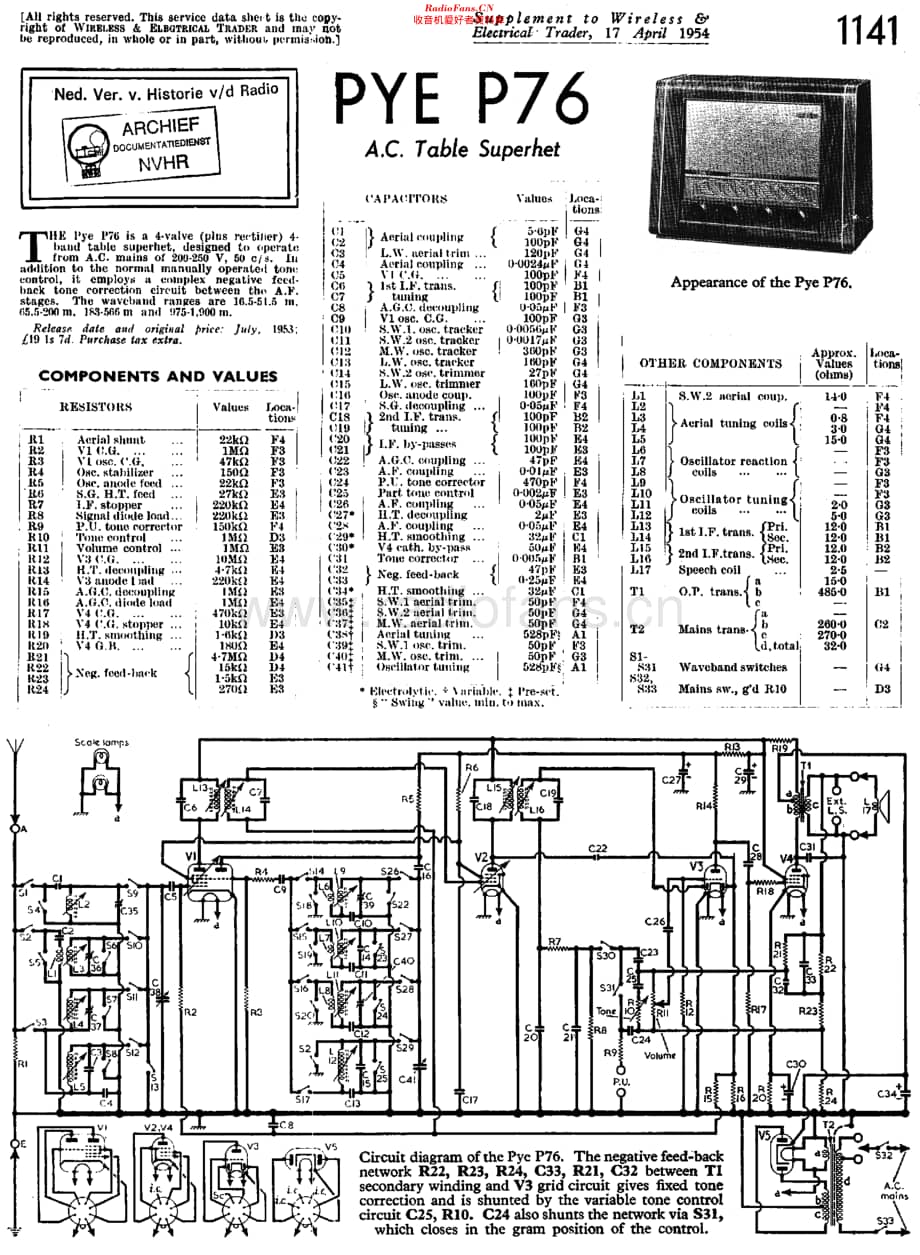 Pye_P76维修电路原理图.pdf_第1页