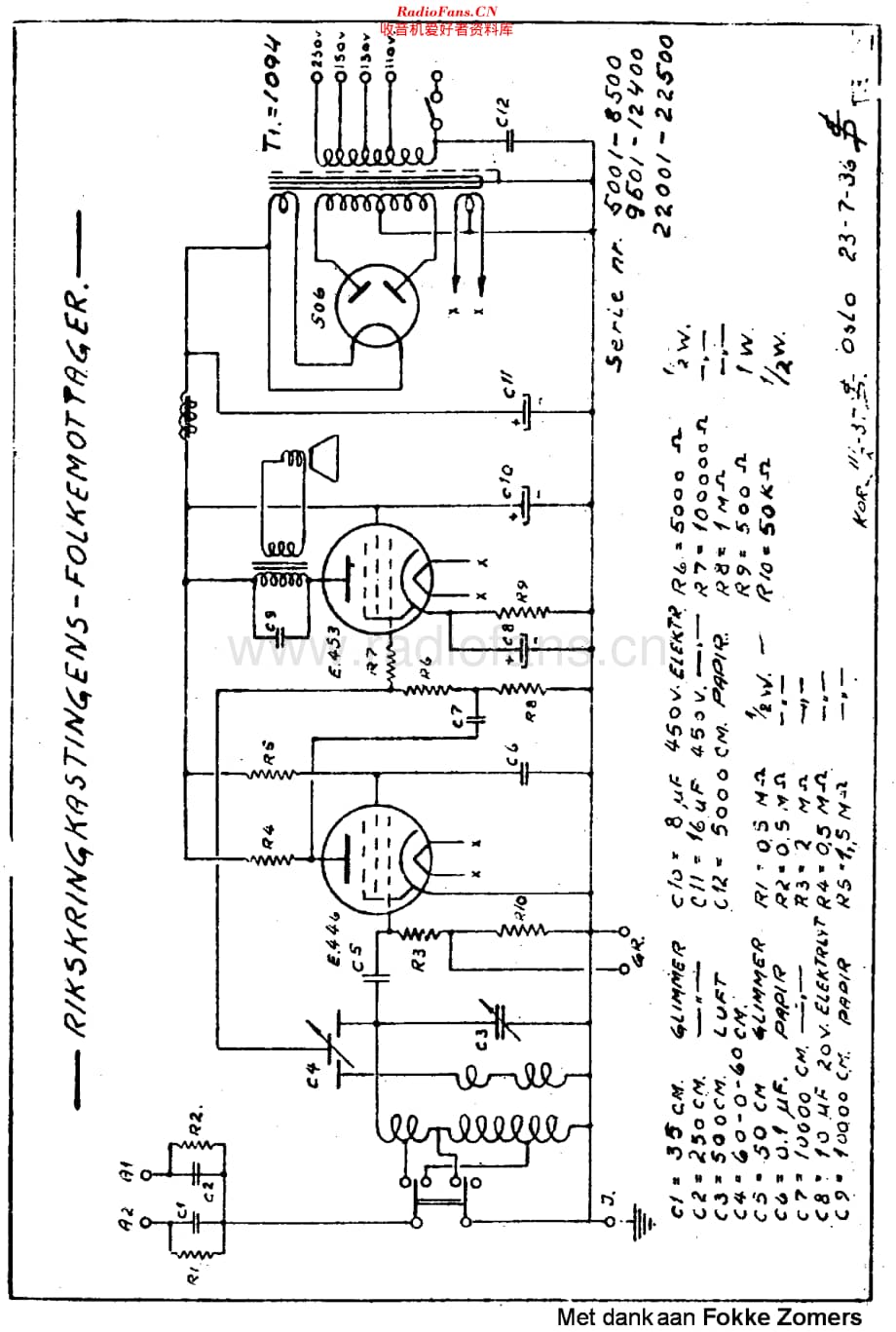 Radionette_Folkemottager维修电路原理图.pdf_第1页