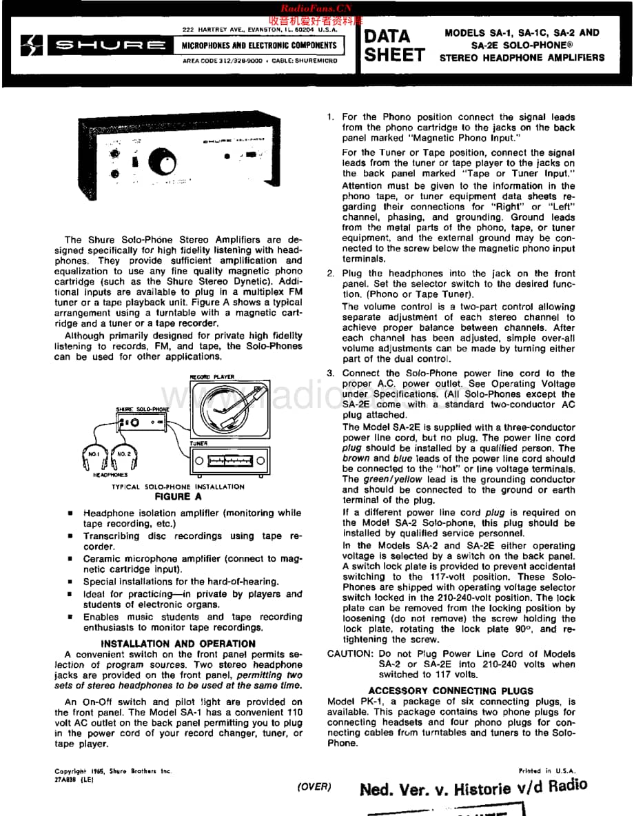 Shure_SA2维修电路原理图.pdf_第1页