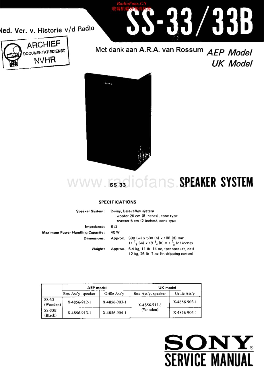 Sony_SS33维修电路原理图.pdf_第1页