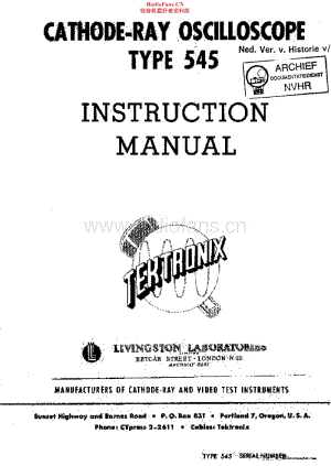 Tektronix_545维修电路原理图.pdf