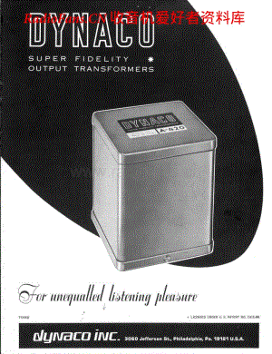 Dynaco Amplifiers Brochure维修电路原理图.pdf