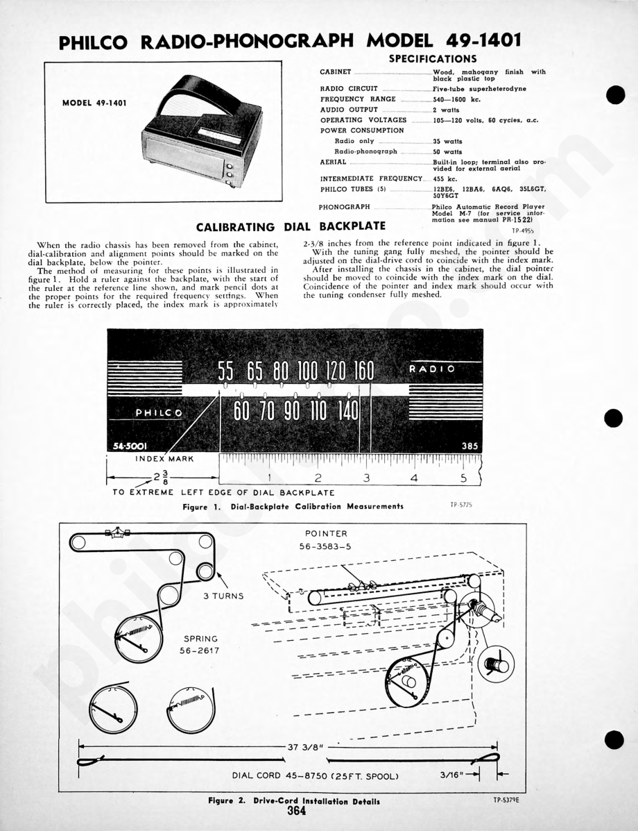 Philco Radio-Phonograph Models 49-1603 and 49-1605维修电路原理图.pdf_第1页