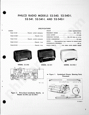 Philco Radio Models 52-540, 52-540-I, 52-541, 52-541-I and 52-542-I维修电路原理图.pdf