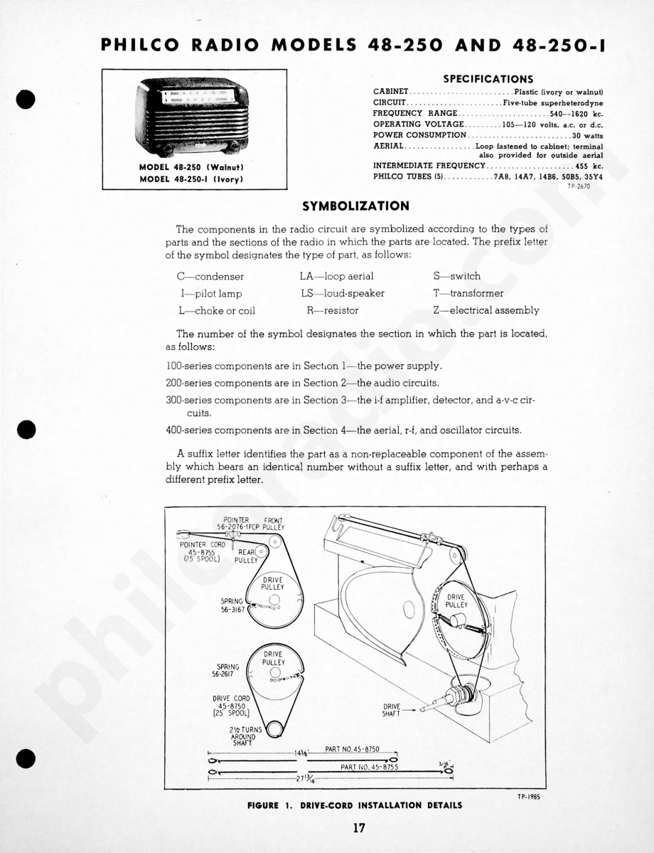 Philco Radio Models 48-472 and 48-472-I维修电路原理图.pdf_第1页
