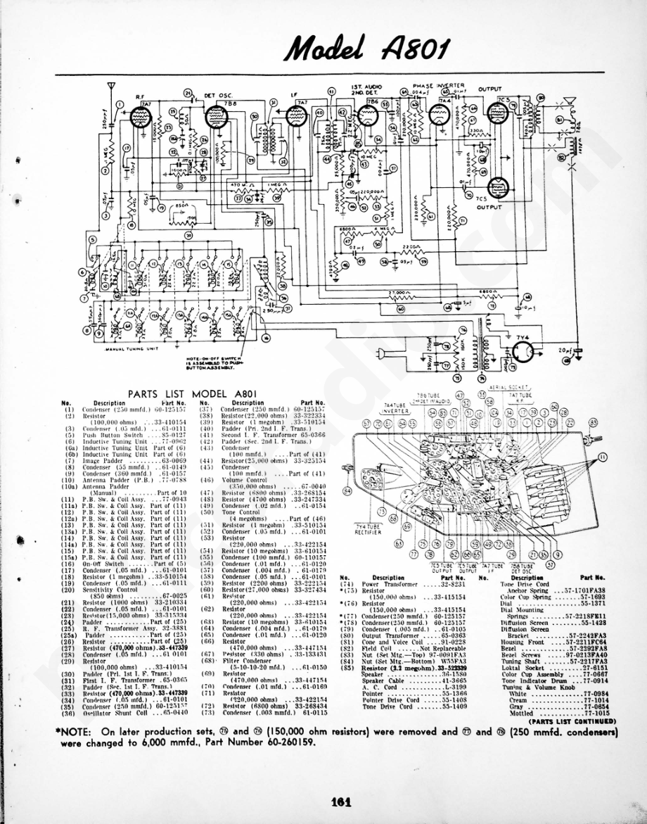 philco Model A801 维修电路原理图.pdf_第1页