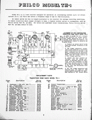 Philco Model TH-1 维修电路原理图.pdf