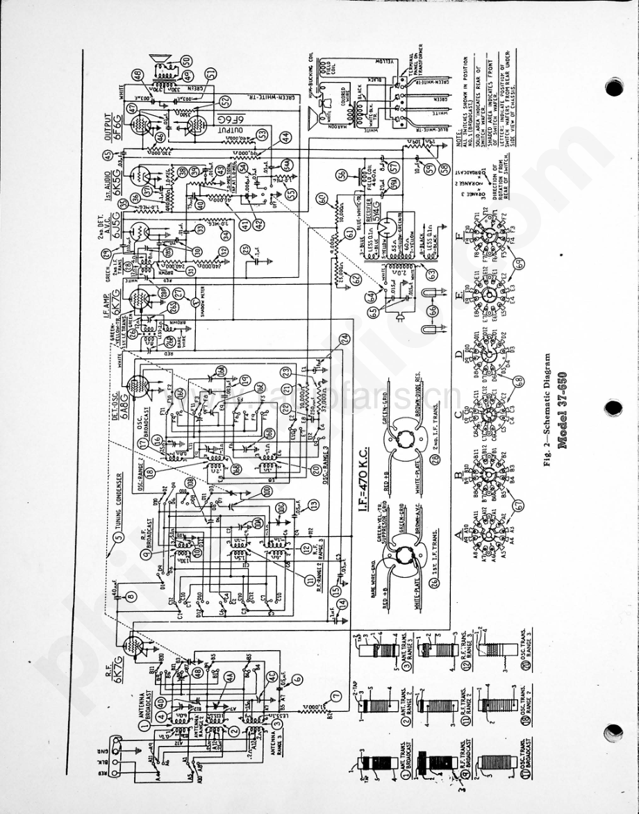 philco Model 37-650 维修电路原理图.pdf_第2页