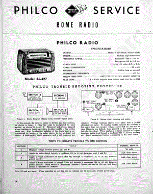 philco Model 46-427维修电路原理图.pdf