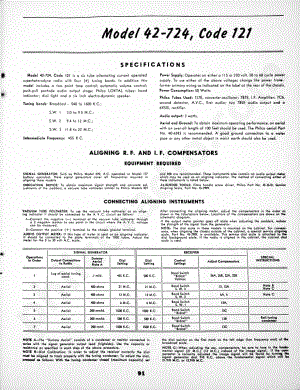 philco Model 42-724, Code 121 维修电路原理图.pdf