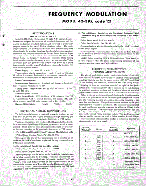 philco Frequency Modulation Model 42-395, code 121 维修电路原理图.pdf