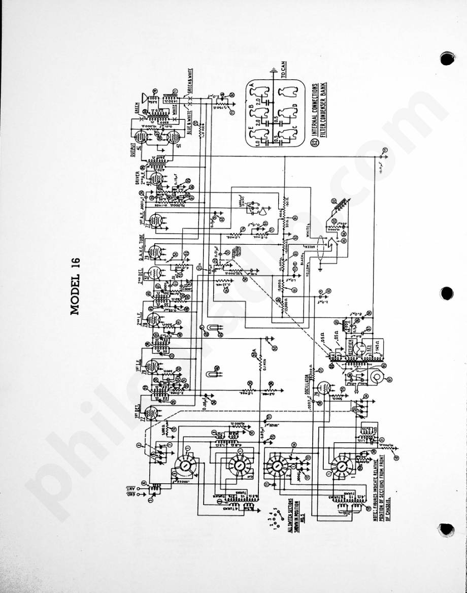 philco Model 16 (121, 122, 123) 维修电路原理图.pdf_第1页