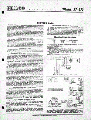 philco Model 37-670 维修电路原理图.pdf