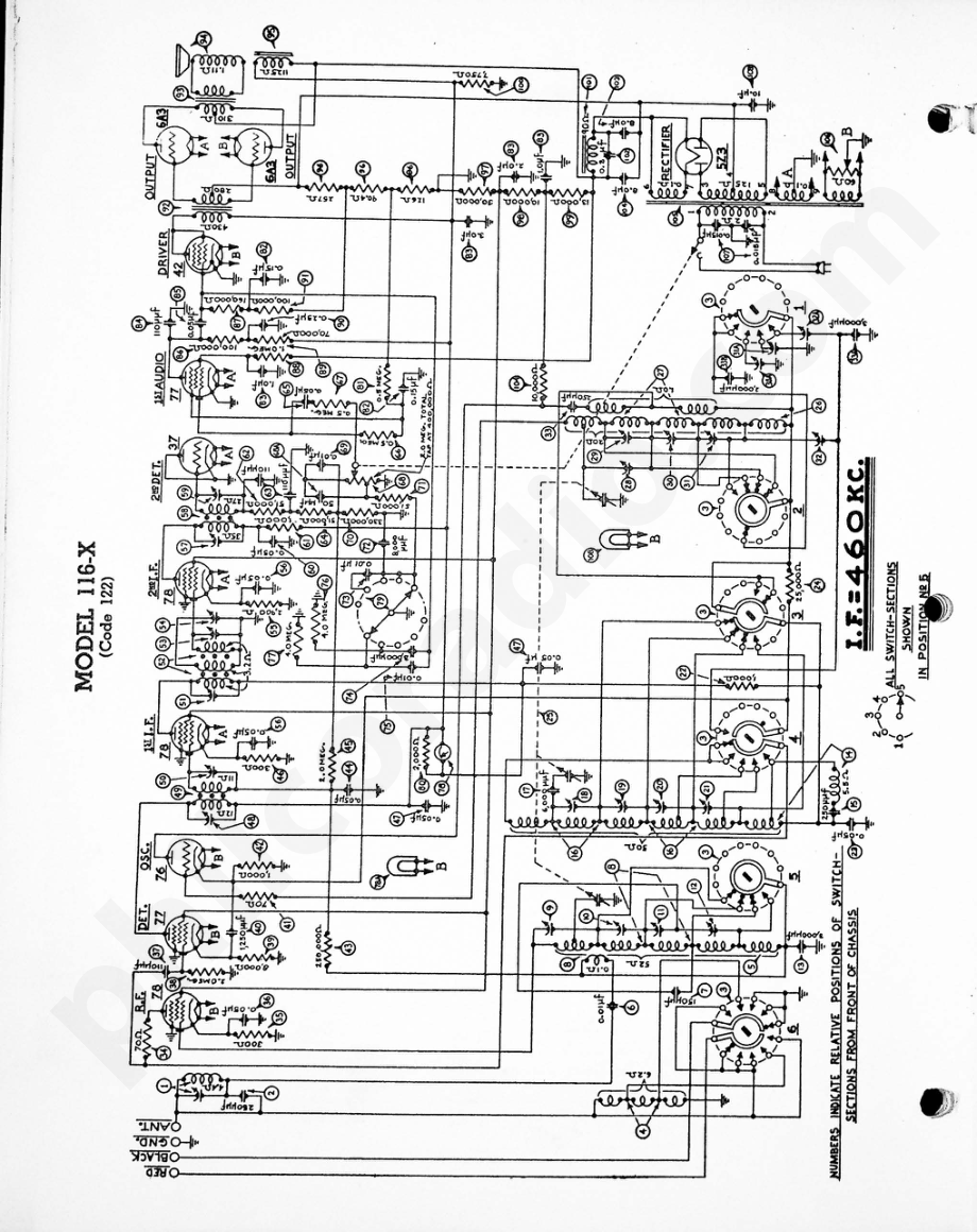 philco Model 116-X (122) 电路原理图.pdf_第1页