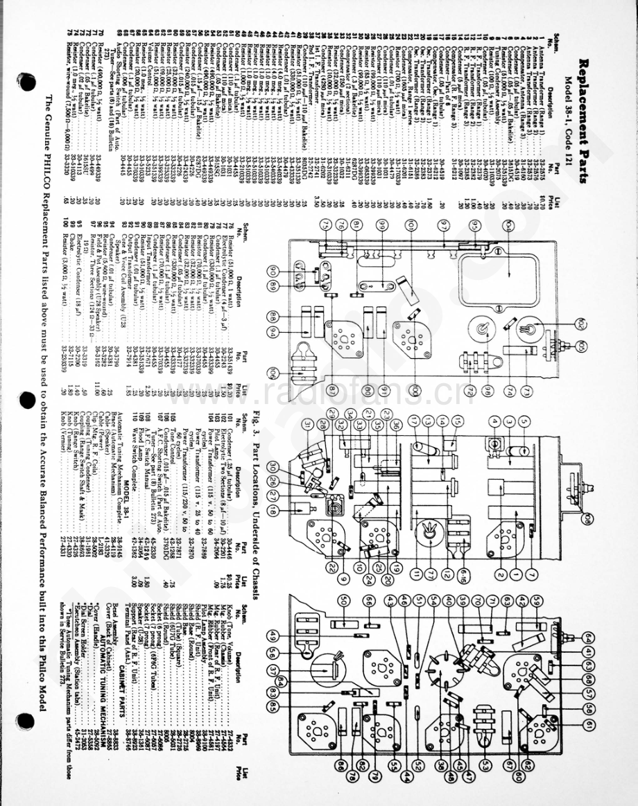 philco Model 38-1 (121) 维修电路原理图.pdf_第3页