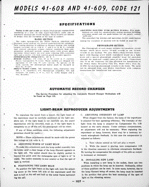 philco Radio-Phonograph Model 41-629, Code 121维修电路原理图.pdf