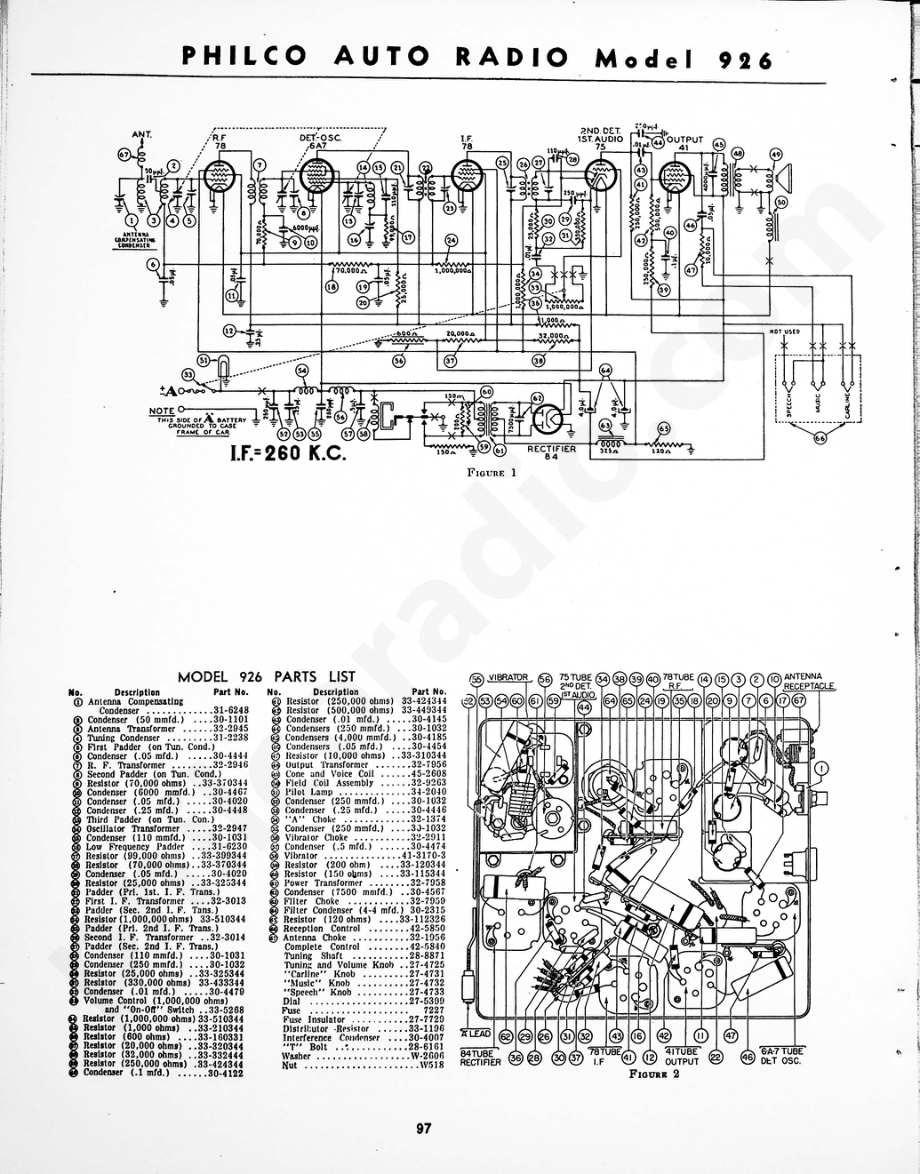 Philco Auto Radio Model 926 维修电路原理图.pdf_第1页