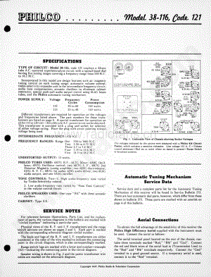 philco Model 38-116 (121) 维修电路原理图.pdf