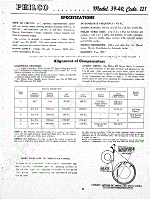 Philco Model 39-40, Code 121 维修电路原理图.pdf