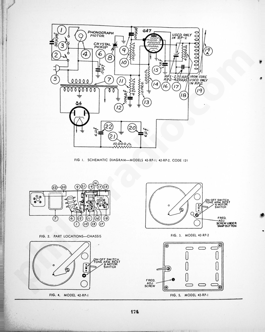 philco Models 42-RP-1, Code 121; 42-RP-2, Code 121 维修电路原理图.pdf_第2页